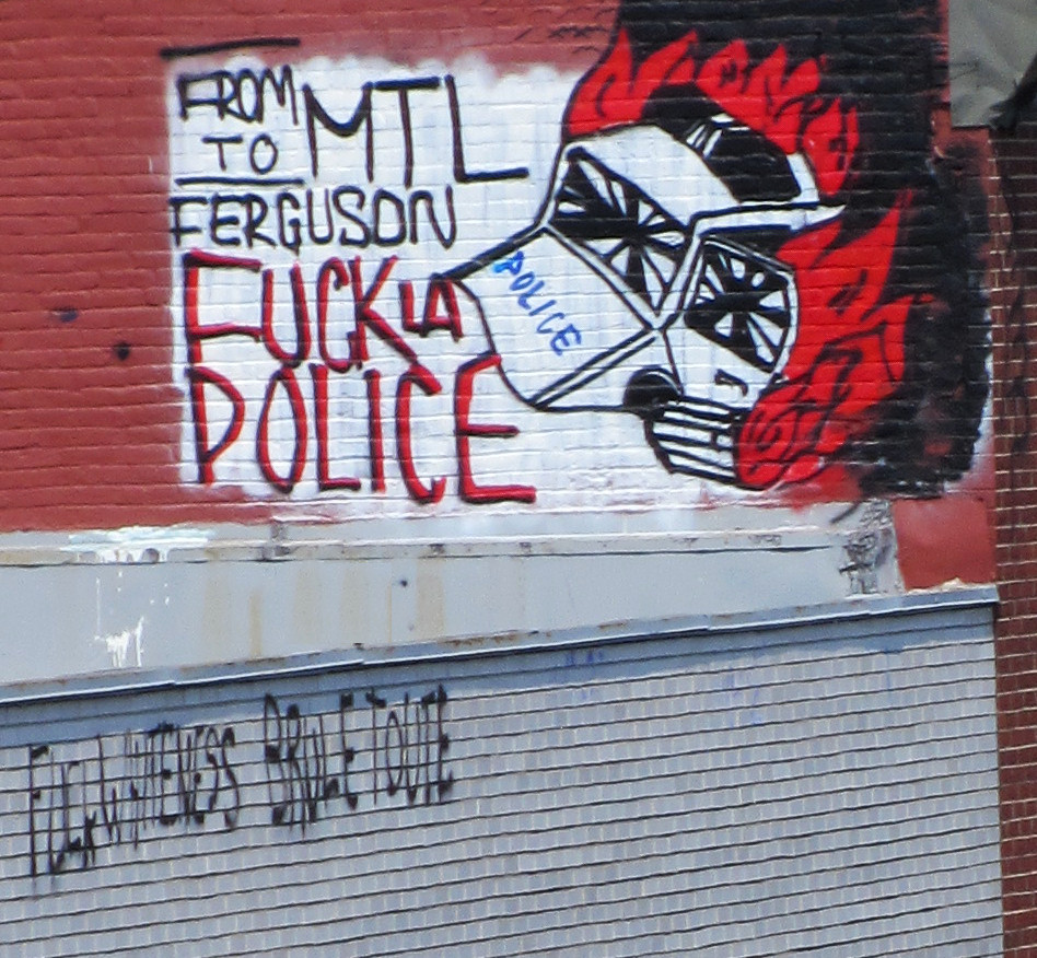 Anti-police graffiti in Hochelaga
