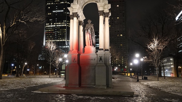 John A. Macdonald Monument in Montreal vandalized on International Day Against Racism