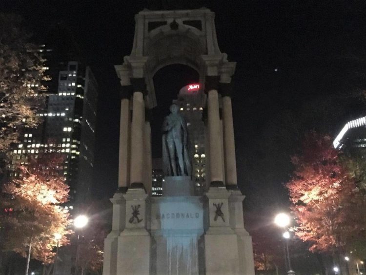 Anti-colonial anarchists "vote" by vandalizing John A. Macdonald & Queen Victoria statues, again