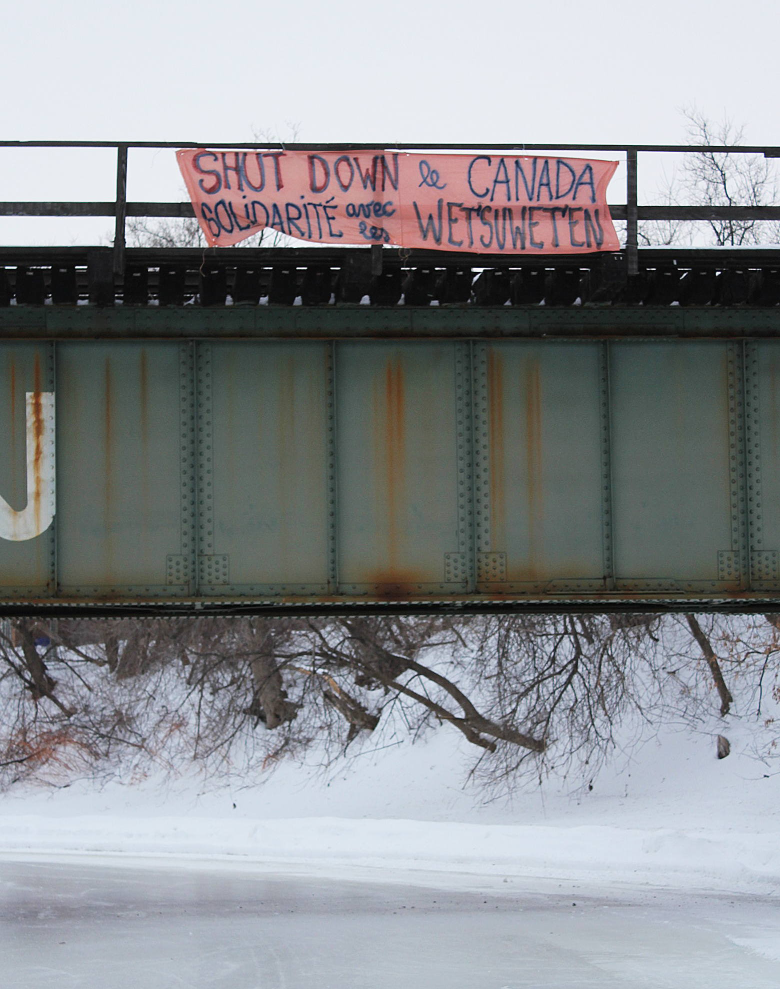 A Banner in Solidarity with the Wet'suwet'en People
