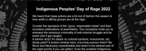 Indigenous Peoples’ Day of Rage 2022 » Montréal Counter-information