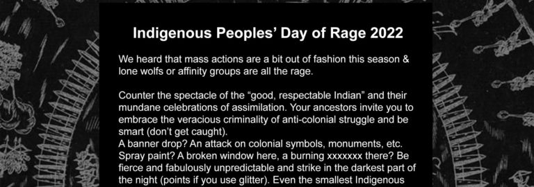 Indigenous Peoples' Day of Rage 2022
