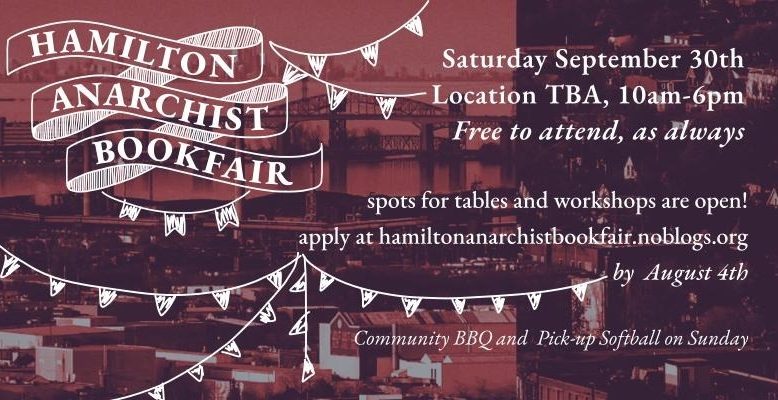 Announcing the Hamilton Anarchist Bookfair 2023